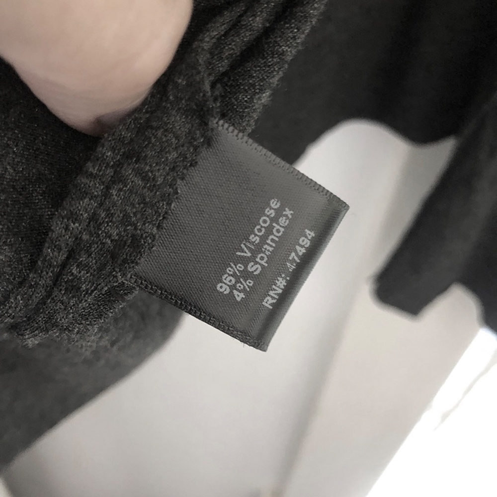 NORMA KAMALI DARK GRAY OVERSIZED BOYFRIEND SHIRT, Size XS - Picture 8 of 8